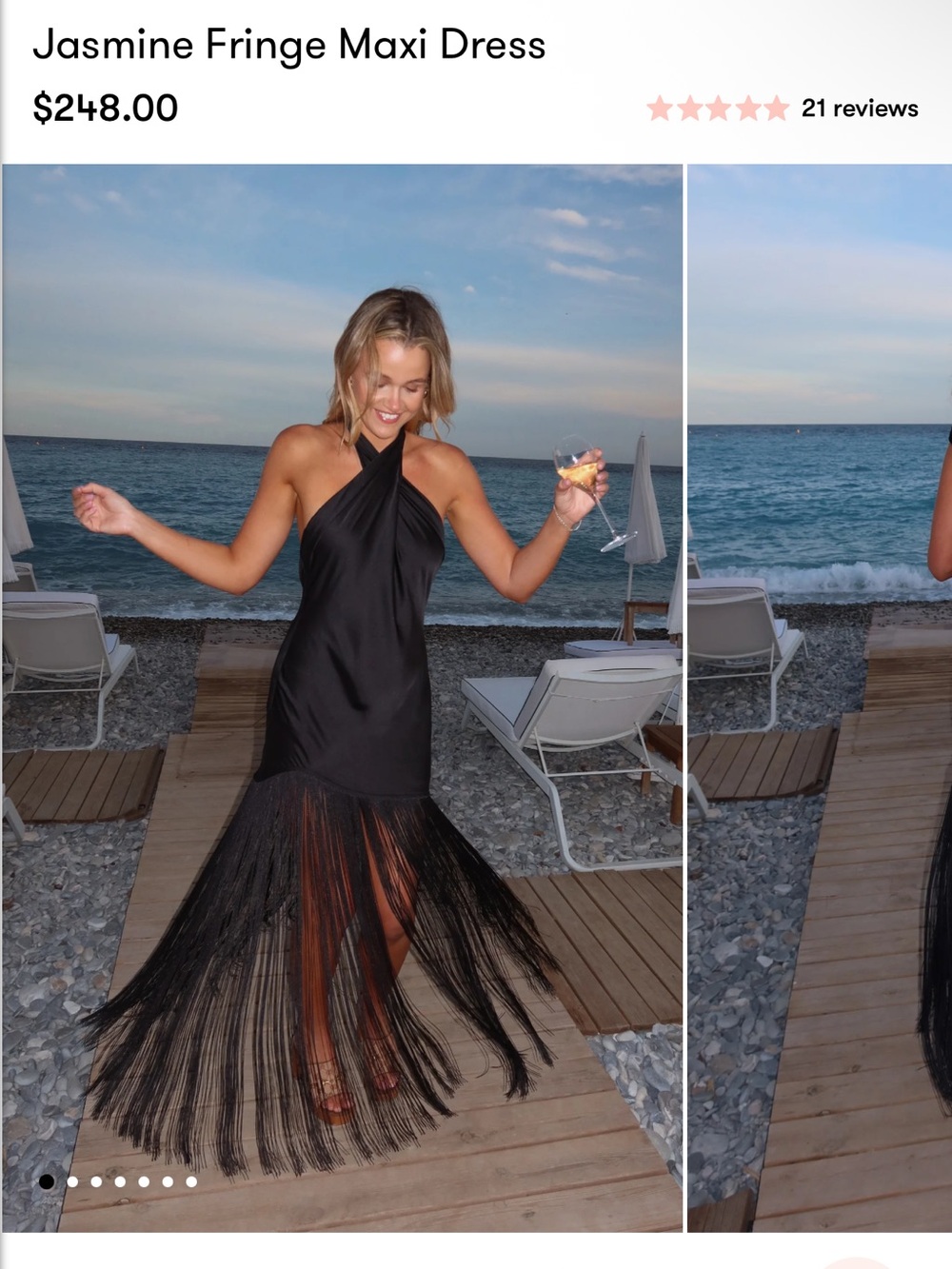 Show me your mumu black jasmine fringe dress